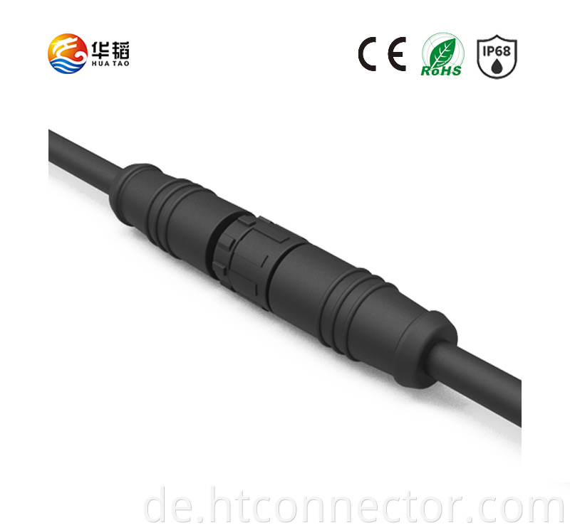 Waterproof connector with nylon rubber nut